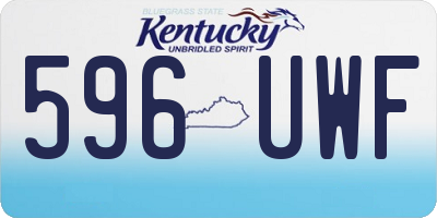 KY license plate 596UWF