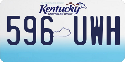 KY license plate 596UWH