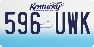 KY license plate 596UWK