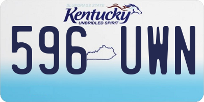 KY license plate 596UWN