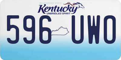 KY license plate 596UWO