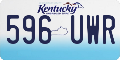 KY license plate 596UWR