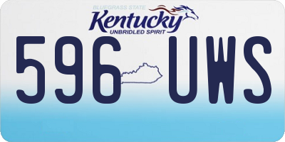 KY license plate 596UWS