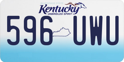 KY license plate 596UWU