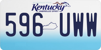 KY license plate 596UWW