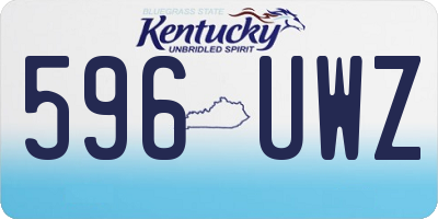 KY license plate 596UWZ