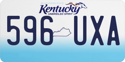 KY license plate 596UXA