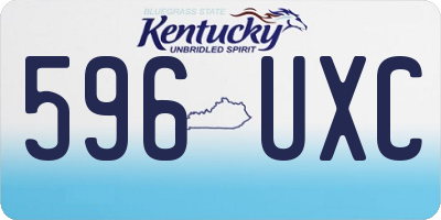 KY license plate 596UXC
