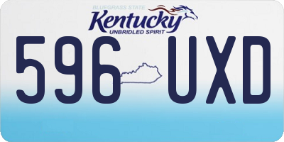 KY license plate 596UXD