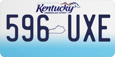 KY license plate 596UXE