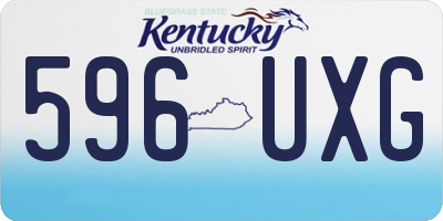 KY license plate 596UXG
