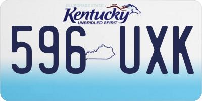 KY license plate 596UXK