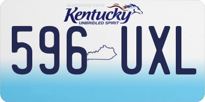 KY license plate 596UXL