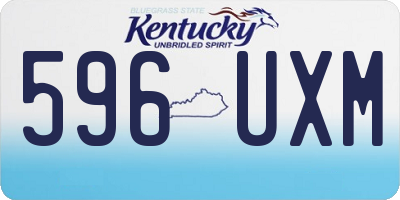 KY license plate 596UXM