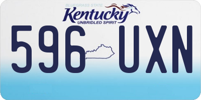 KY license plate 596UXN