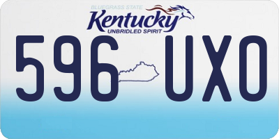 KY license plate 596UXO