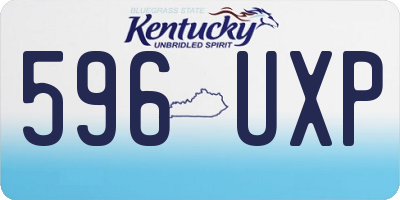 KY license plate 596UXP