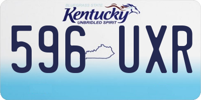 KY license plate 596UXR