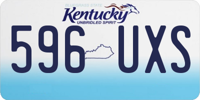 KY license plate 596UXS