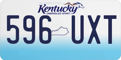 KY license plate 596UXT
