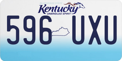 KY license plate 596UXU