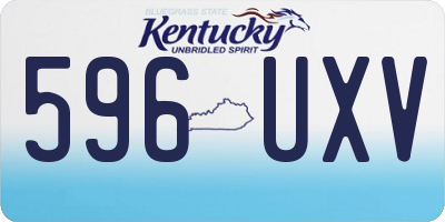 KY license plate 596UXV