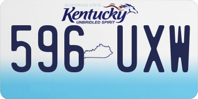 KY license plate 596UXW