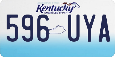 KY license plate 596UYA