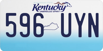 KY license plate 596UYN