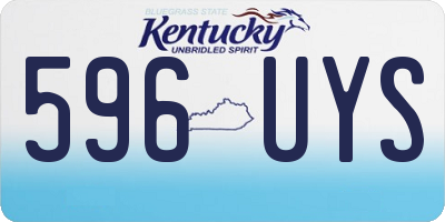 KY license plate 596UYS