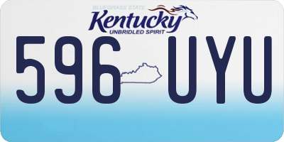 KY license plate 596UYU
