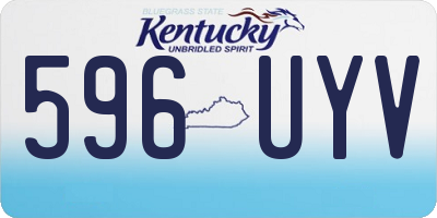 KY license plate 596UYV