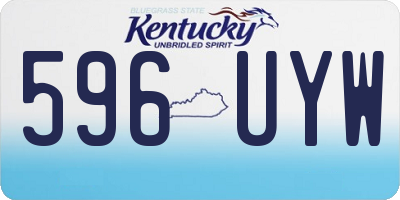 KY license plate 596UYW