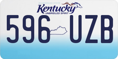 KY license plate 596UZB