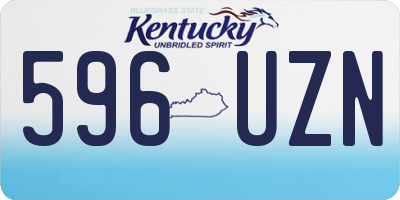 KY license plate 596UZN