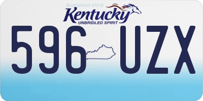 KY license plate 596UZX