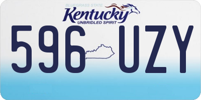 KY license plate 596UZY