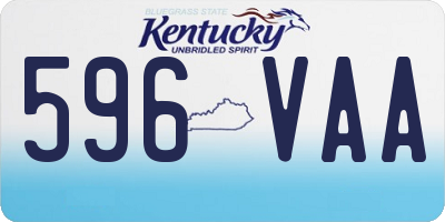 KY license plate 596VAA