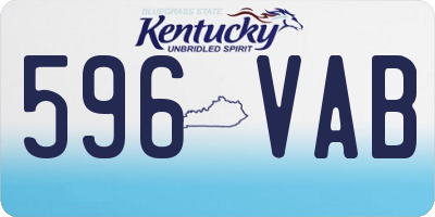 KY license plate 596VAB
