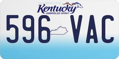 KY license plate 596VAC