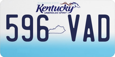 KY license plate 596VAD