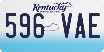 KY license plate 596VAE