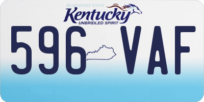 KY license plate 596VAF