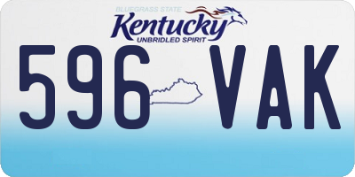 KY license plate 596VAK