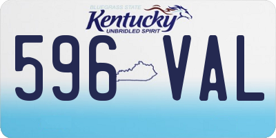 KY license plate 596VAL