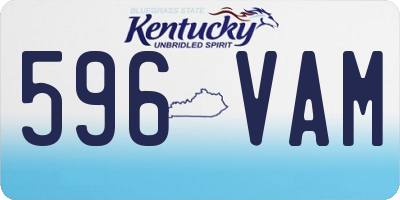 KY license plate 596VAM