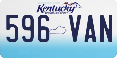 KY license plate 596VAN