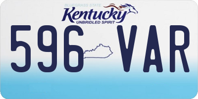 KY license plate 596VAR