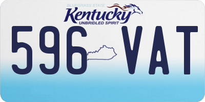 KY license plate 596VAT