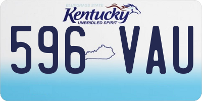 KY license plate 596VAU